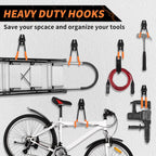 Assorted Heavy Steel Garage Hooks, Space Saving Tool Storage Accessories for Men