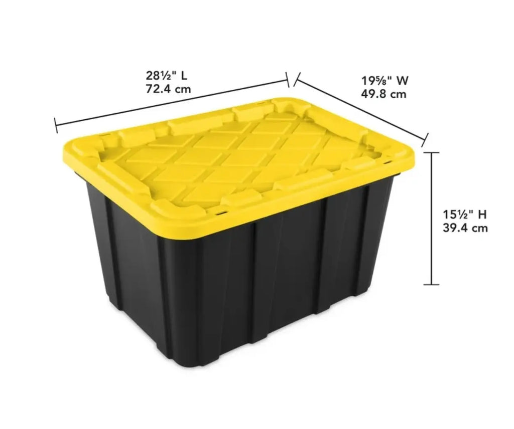 6-Pack Large 27Gal Storage Containers, Heavy Duty Plastic Totes with Secure Snap-On Lids