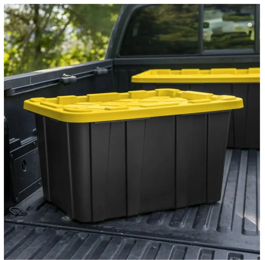 6-Pack Large 27Gal Storage Containers, Heavy Duty Plastic Totes with Secure Snap-On Lids