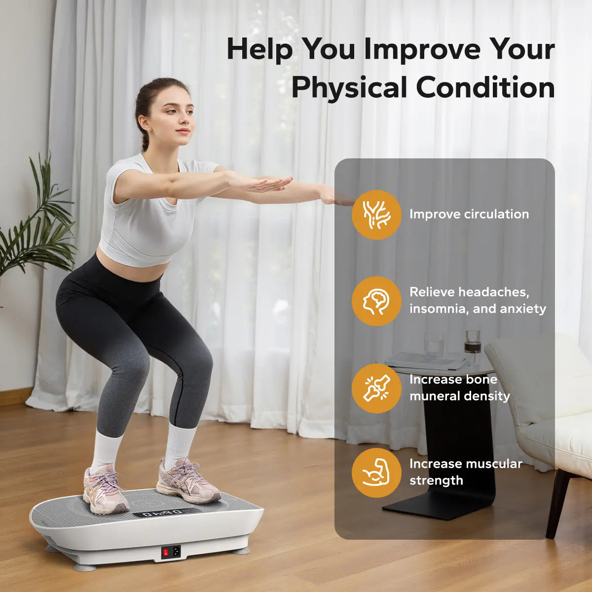 Lymphatic Drainage Vibration Plate | 400LBS Home Gym Fitness Machine